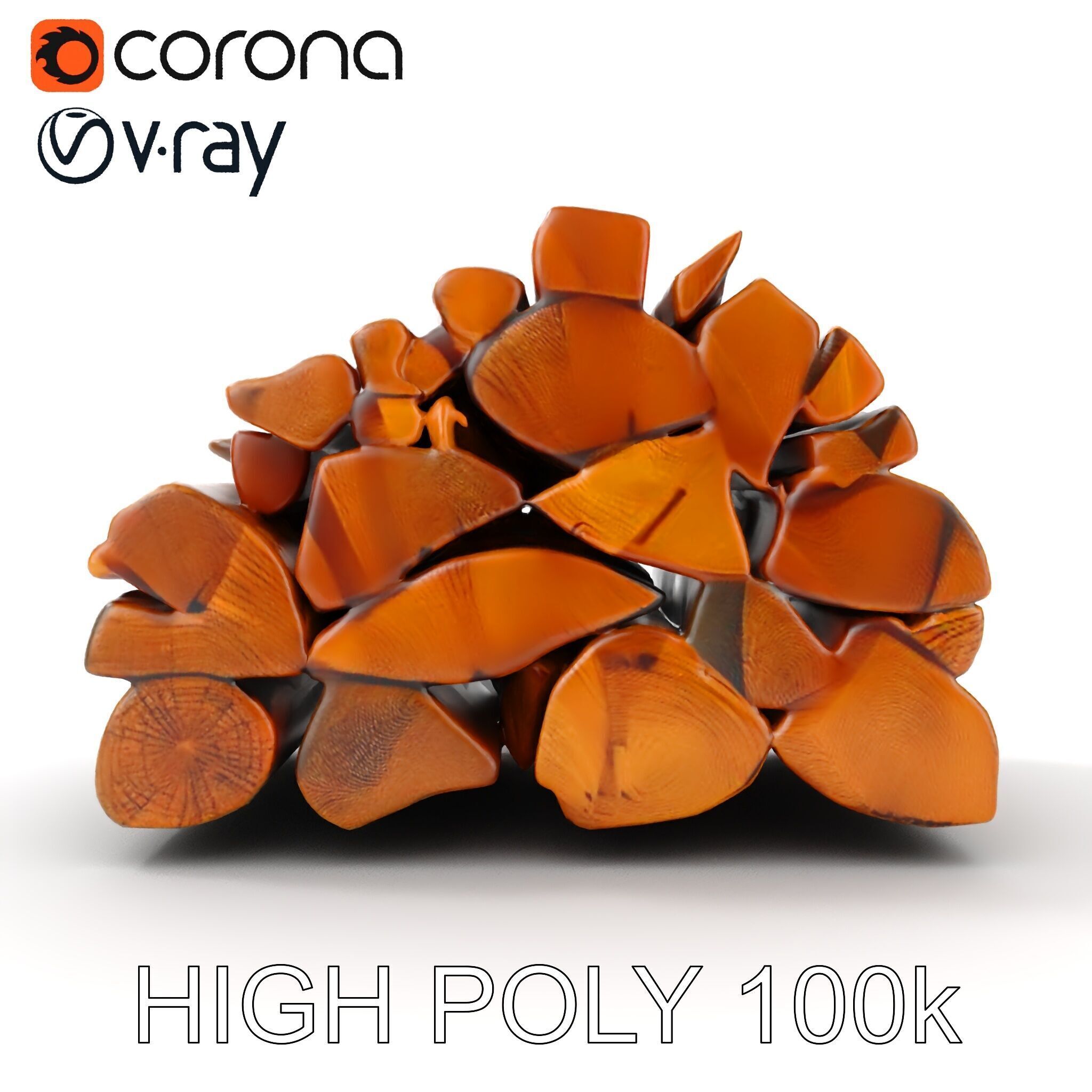 Stacked Firewood Model Pack Detailed D Assets for Various Ap... Low-poly 3D model_21