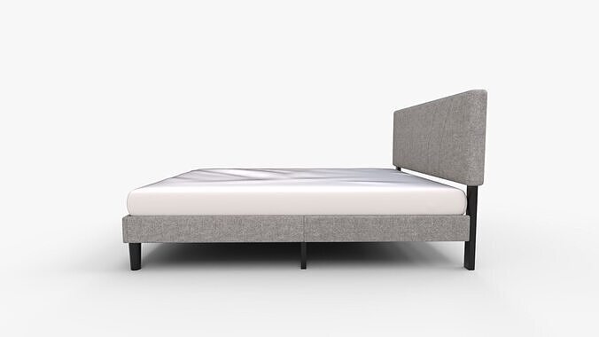 Novilla King Bed Frame and Headboard 3D model 6