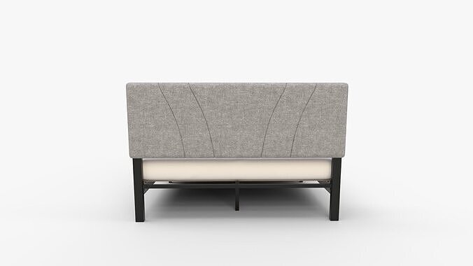Novilla King Bed Frame and Headboard 3D model 4