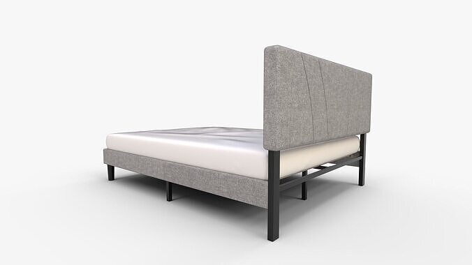 Novilla King Bed Frame and Headboard 3D model 5