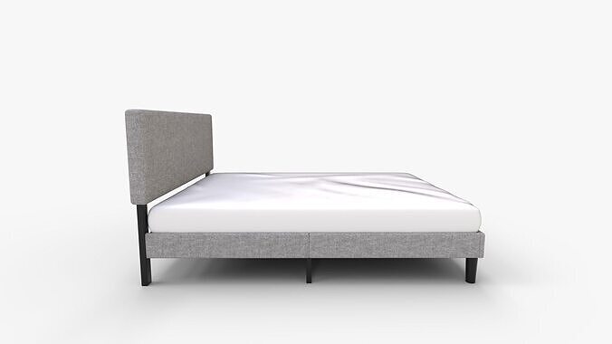 Novilla King Bed Frame and Headboard 3D model 2