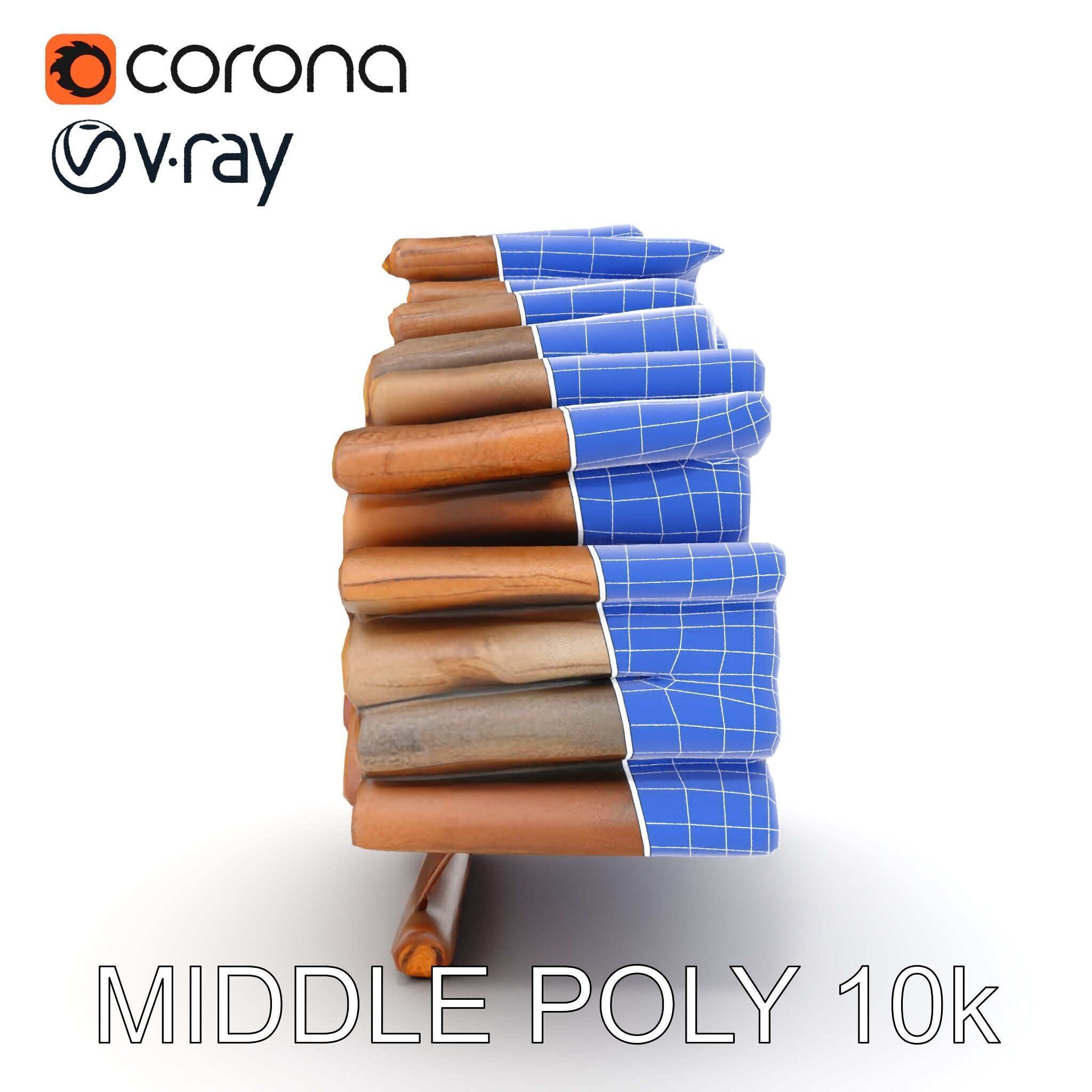 Stacked Firewood Model Pack for Realistic Environments Low-poly 3D model_30