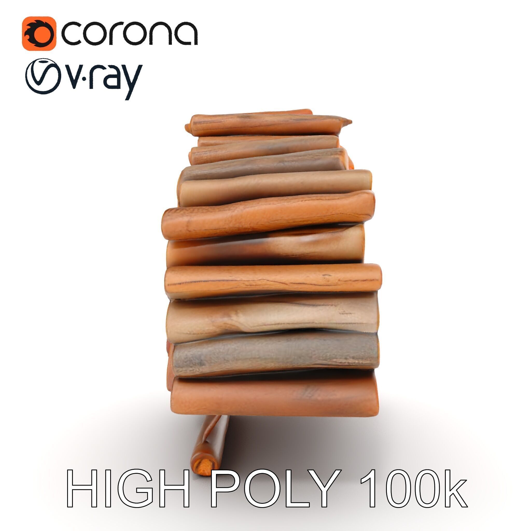 Stacked Firewood Model Pack for Realistic Environments Low-poly 3D model_18