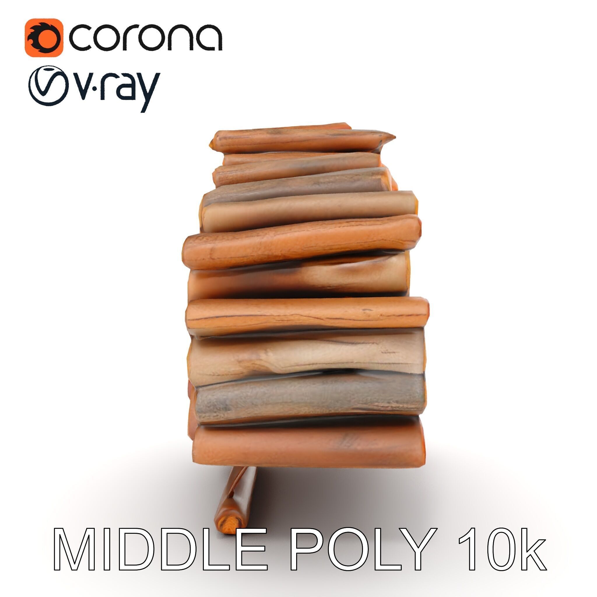 Stacked Firewood Model Pack for Realistic Environments Low-poly 3D model_14