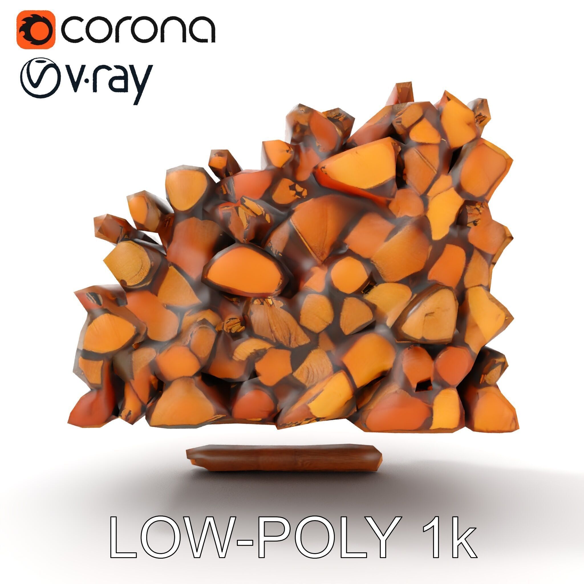Stacked Firewood Model Pack for Realistic Environments Low-poly 3D model_31