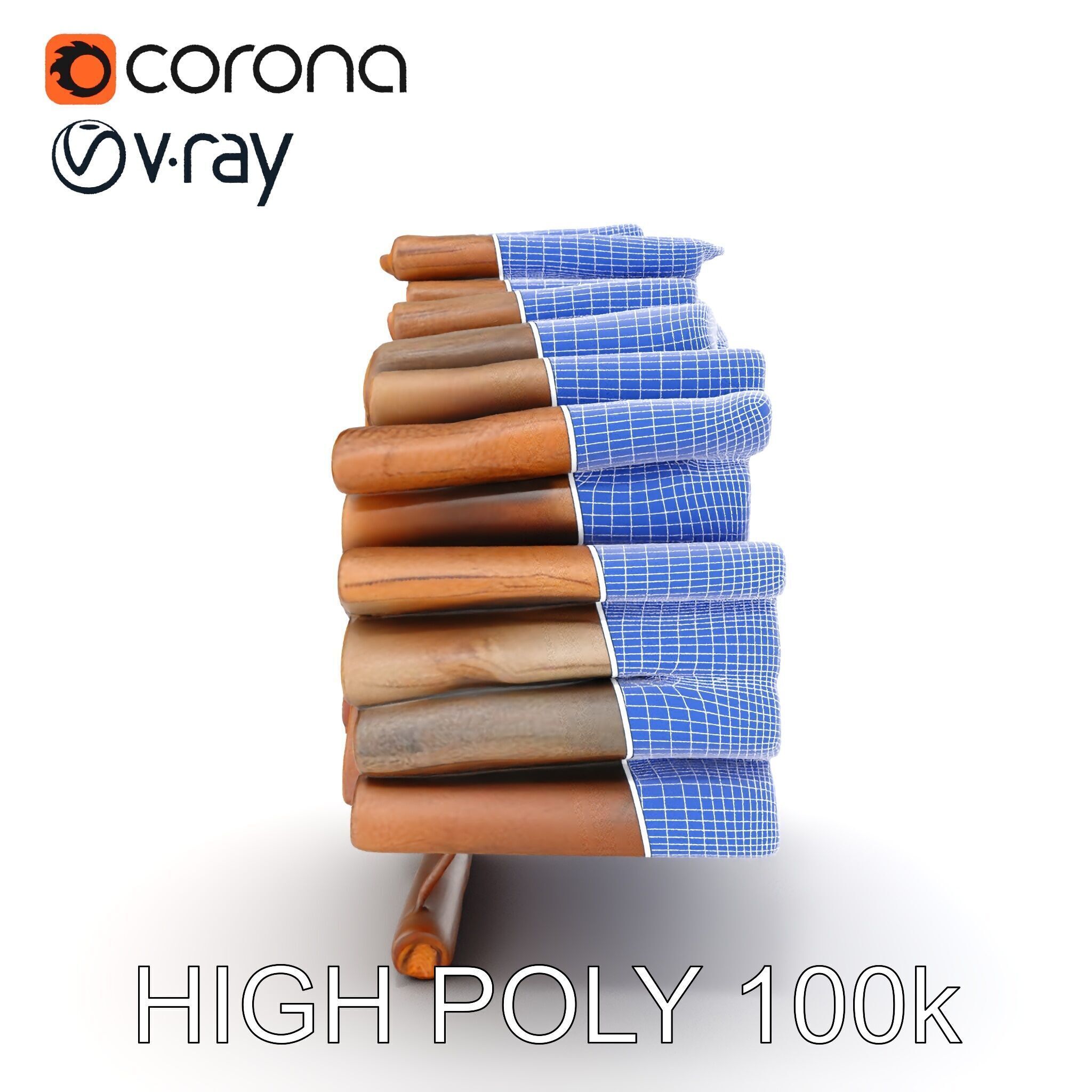 Stacked Firewood Model Pack for Realistic Environments Low-poly 3D model_35