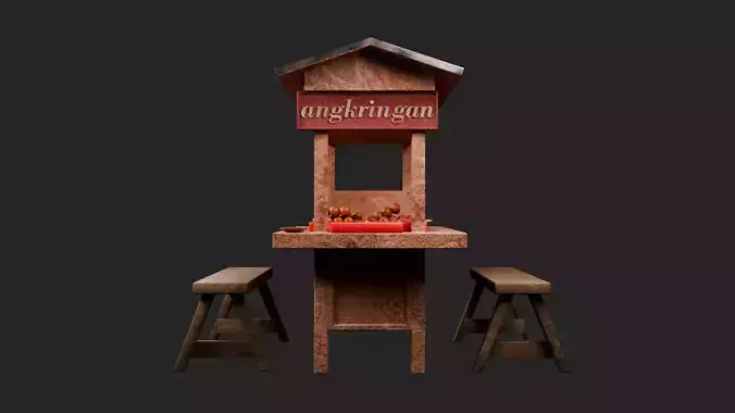 Angkringan Indonesia Street Food cart 3D asset Full Bundle