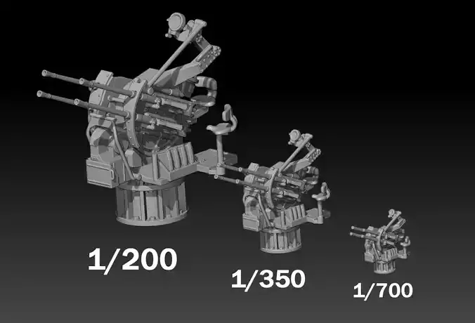German Navy 2cm C 38 Flakvierling for scale model