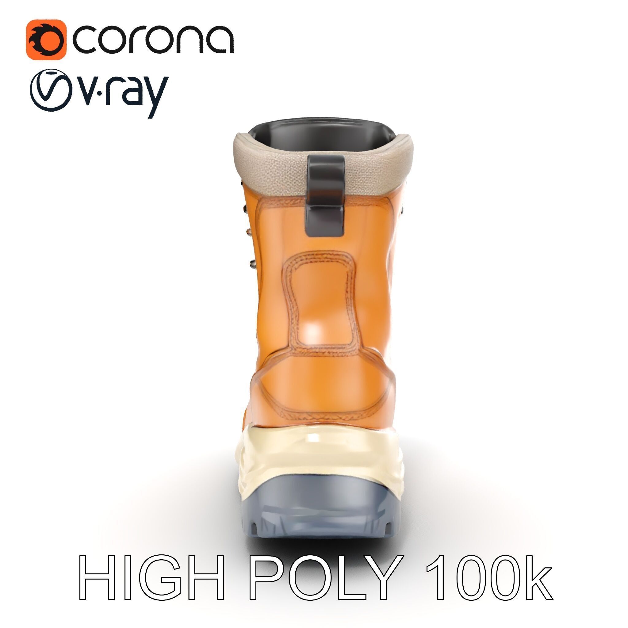 Rugged Hiking Boot D Model Pack for Game Development Low-poly 3D model_28