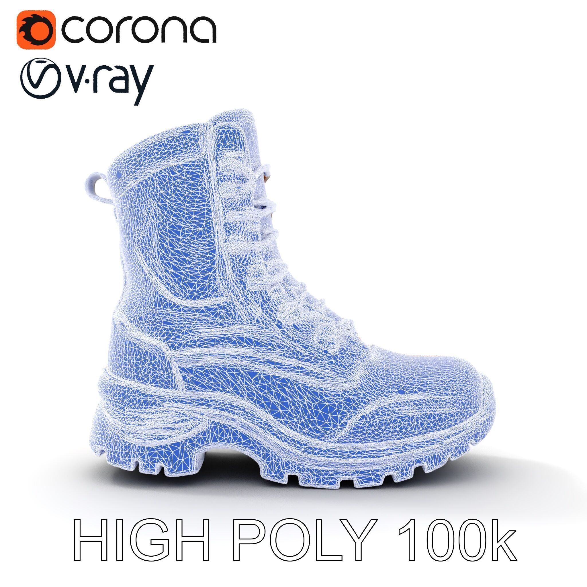 Rugged Hiking Boot D Model Pack for Game Development Low-poly 3D model_25