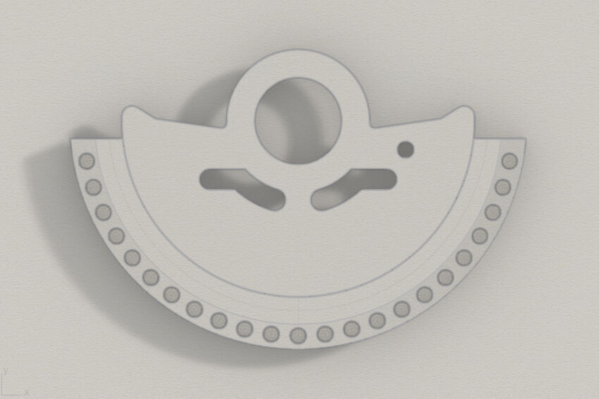 Watch Hammer Rotor with 1mm stones for NH35 3D print model_23