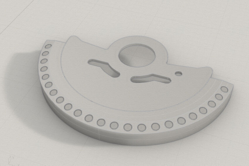 Watch Hammer Rotor with 1mm stones for NH35 3D print model_25