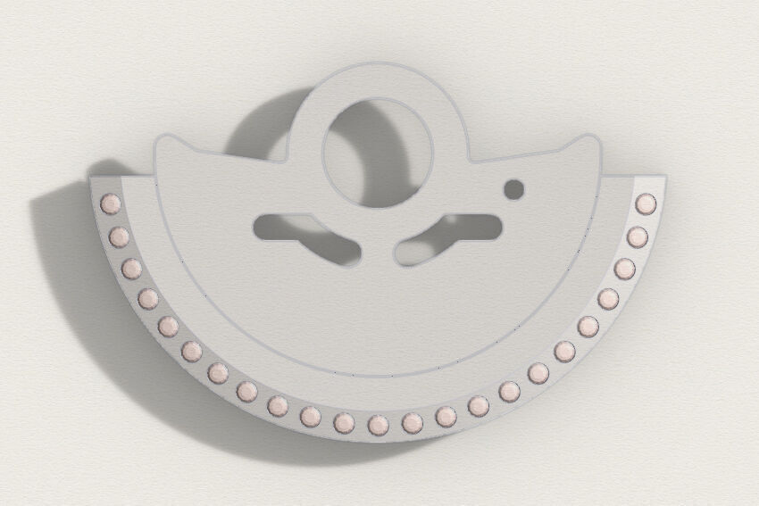 Watch Hammer Rotor with 1mm stones for NH35 3D print model_22