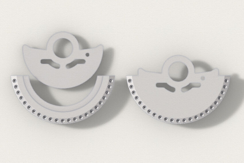 Watch Hammer Rotor with 1mm stones for NH35 3D print model_18