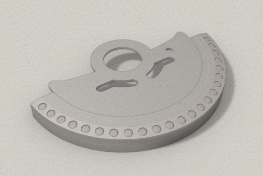 Watch Hammer Rotor with 1mm stones for NH35 3D print model_21