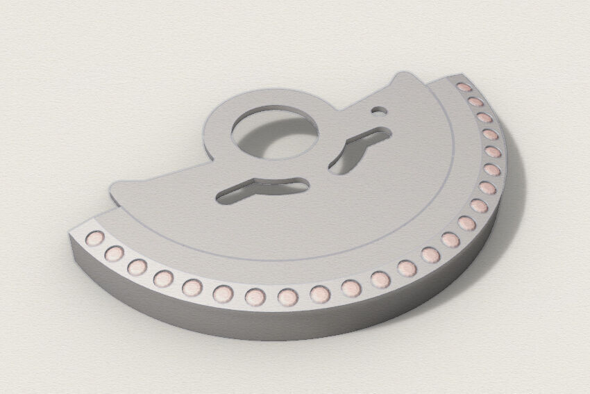 Watch Hammer Rotor with 1mm stones for NH35 3D print model_20