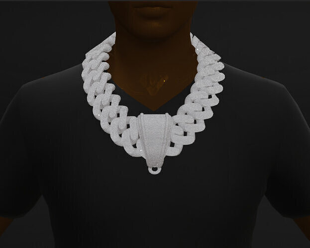 Thick Custom Cuban Link Chain S7 Low-poly 3D model