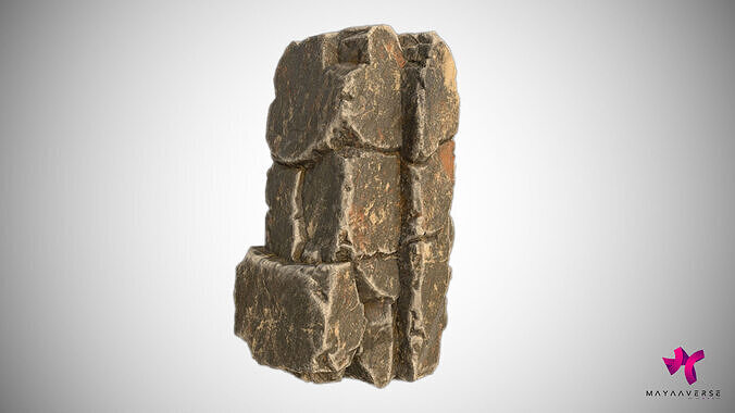 Cliff Stone 01 Low-poly 3D model