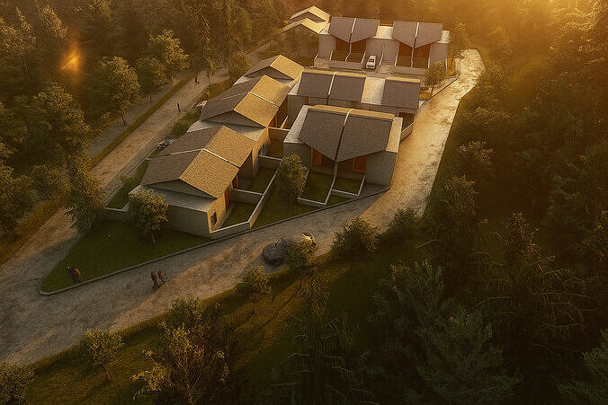 Modern Housing Masterplan 16 Units SketchUp 3D Site Layout 3D model