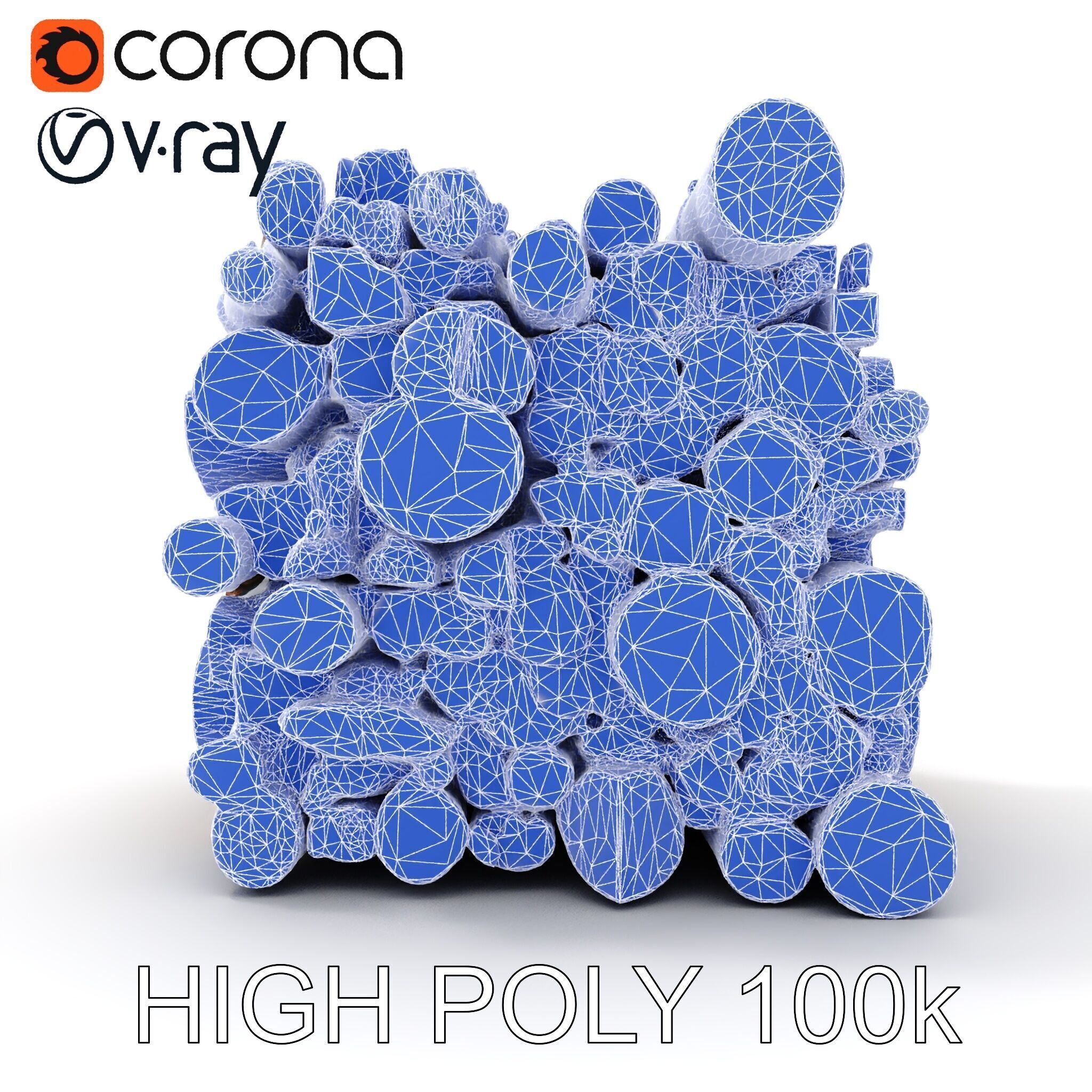 Stacked Wood Logs Model Pack Low-poly 3D model_27