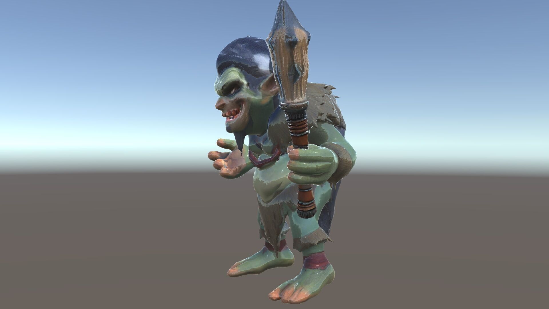 Goblin Warrior Character Model  Rigged and Animated Low-poly 3D model_37