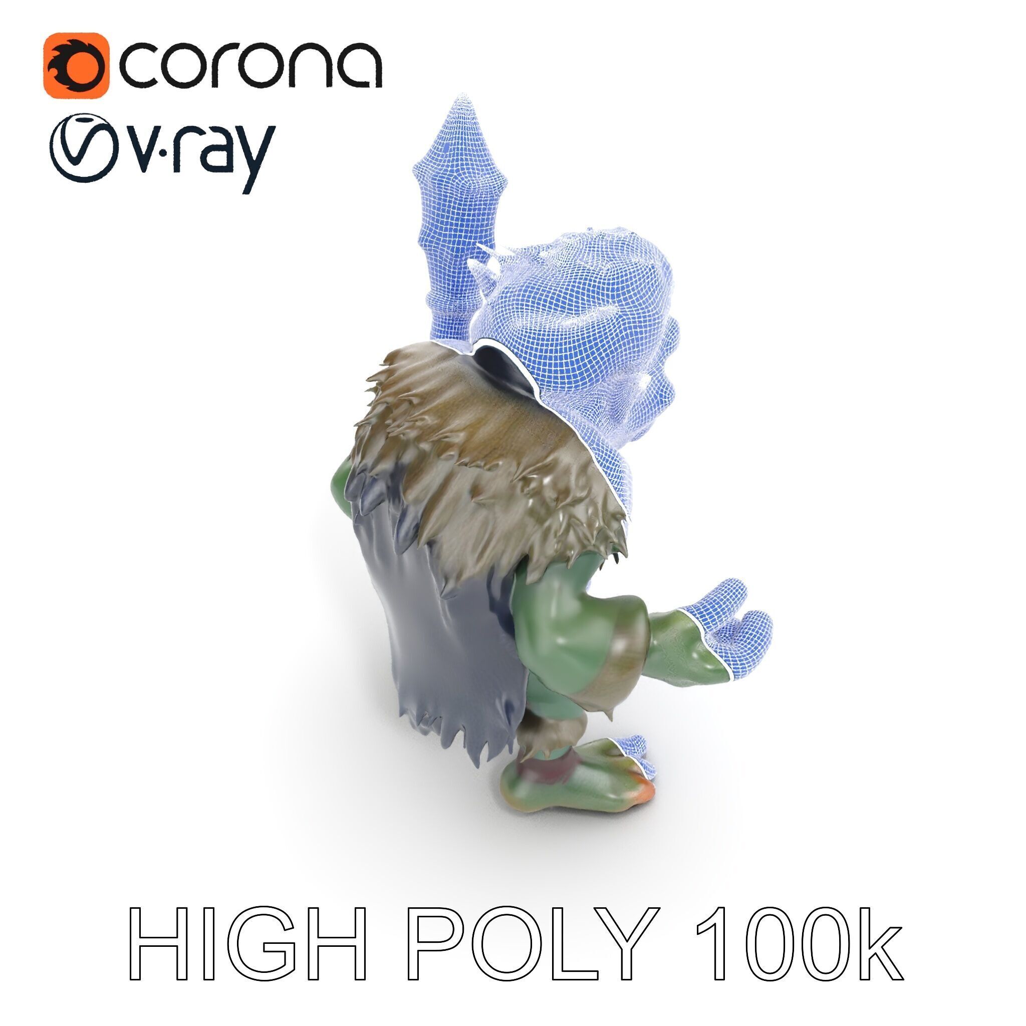 Goblin Warrior Character Model  Rigged and Animated Low-poly 3D model_29