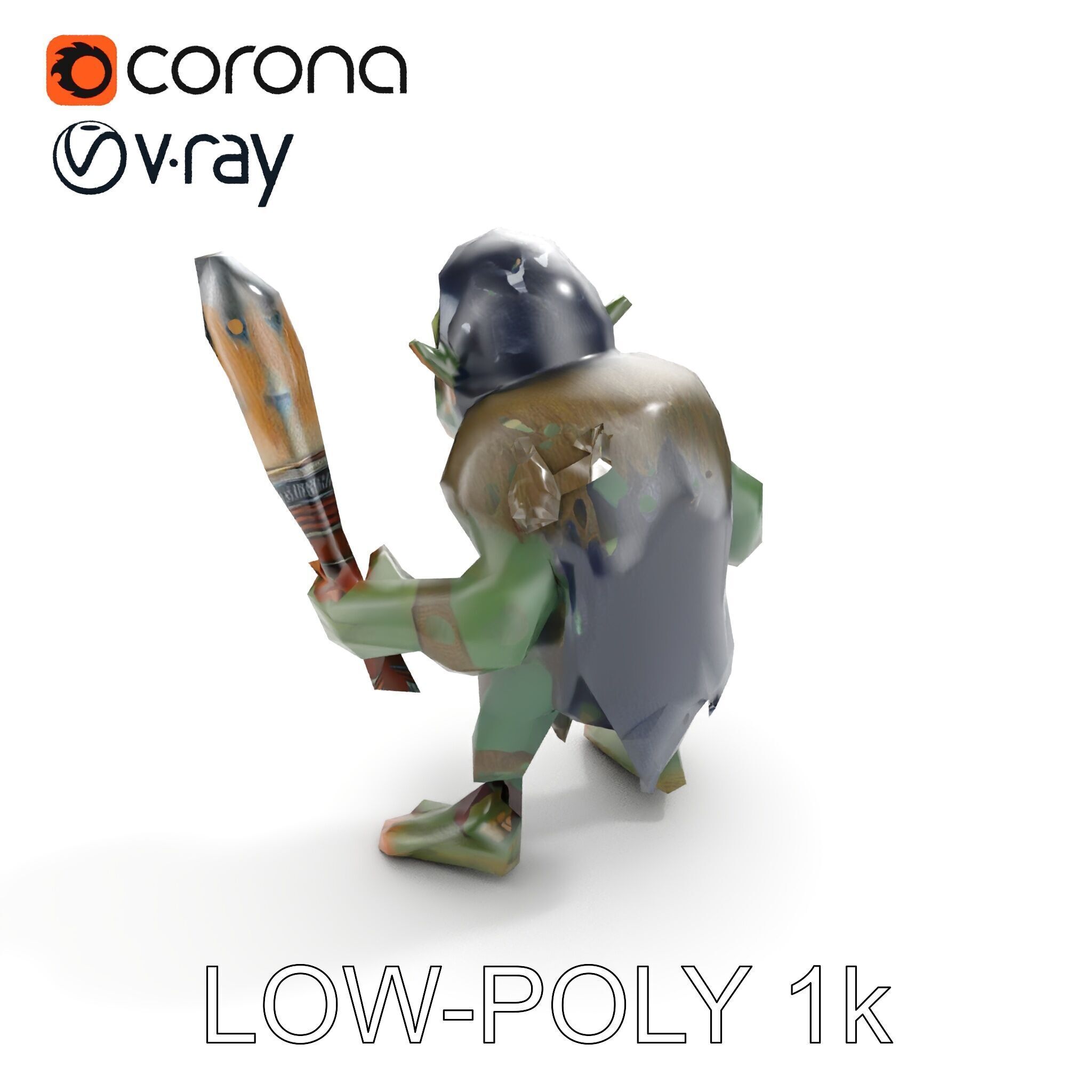 Goblin Warrior Character Model  Rigged and Animated Low-poly 3D model_20