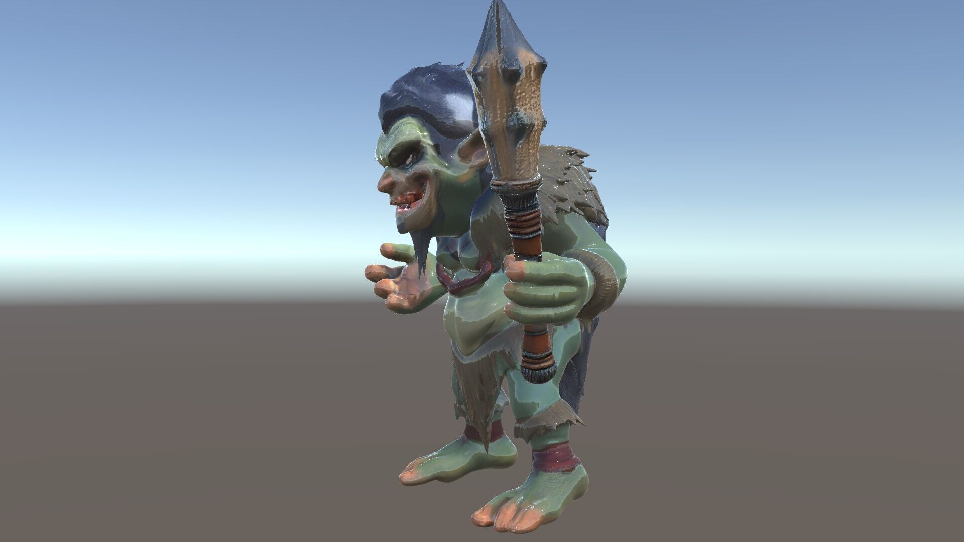 Goblin Warrior Character Model  Rigged and Animated Low-poly 3D model_5