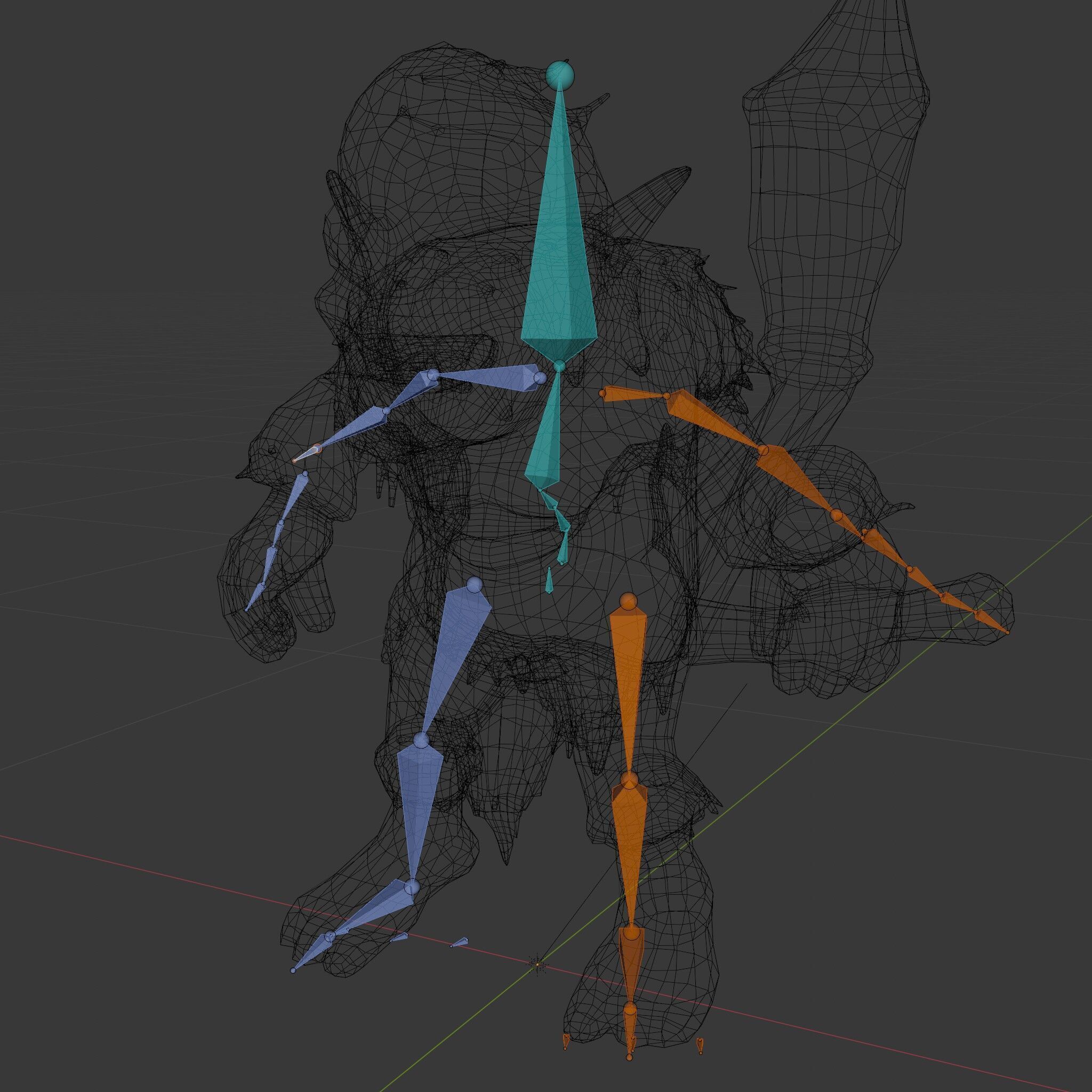 Goblin Warrior Character Model  Rigged and Animated Low-poly 3D model_8