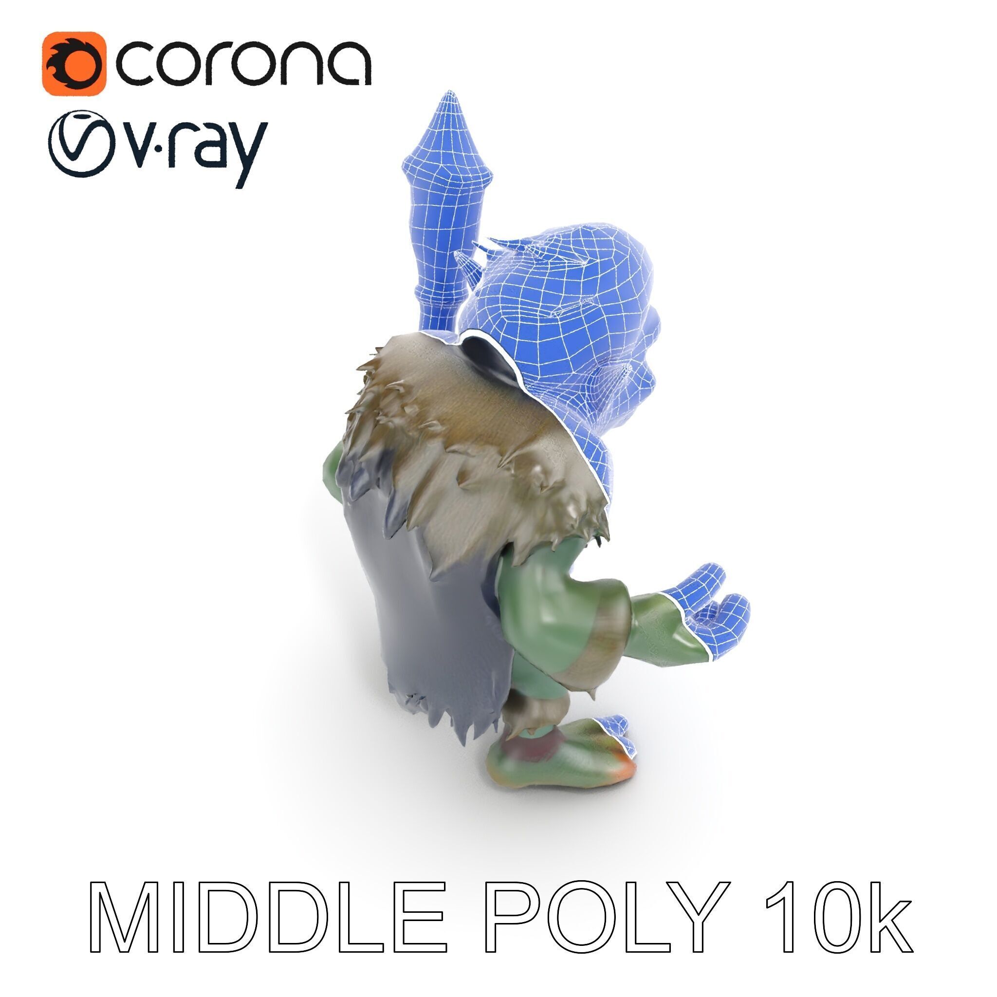 Goblin Warrior Character Model  Rigged and Animated Low-poly 3D model_33