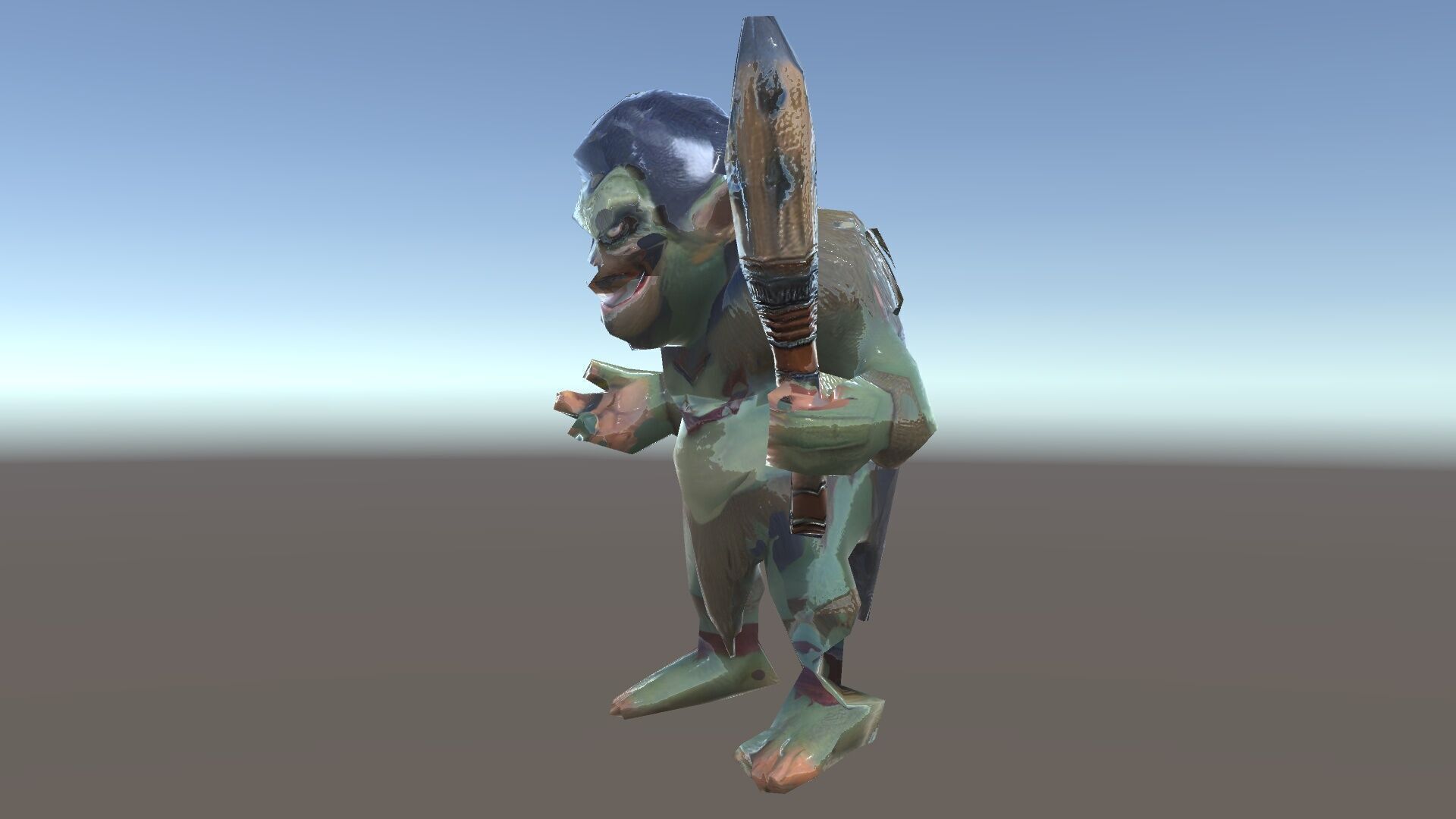 Goblin Warrior Character Model  Rigged and Animated Low-poly 3D model_34