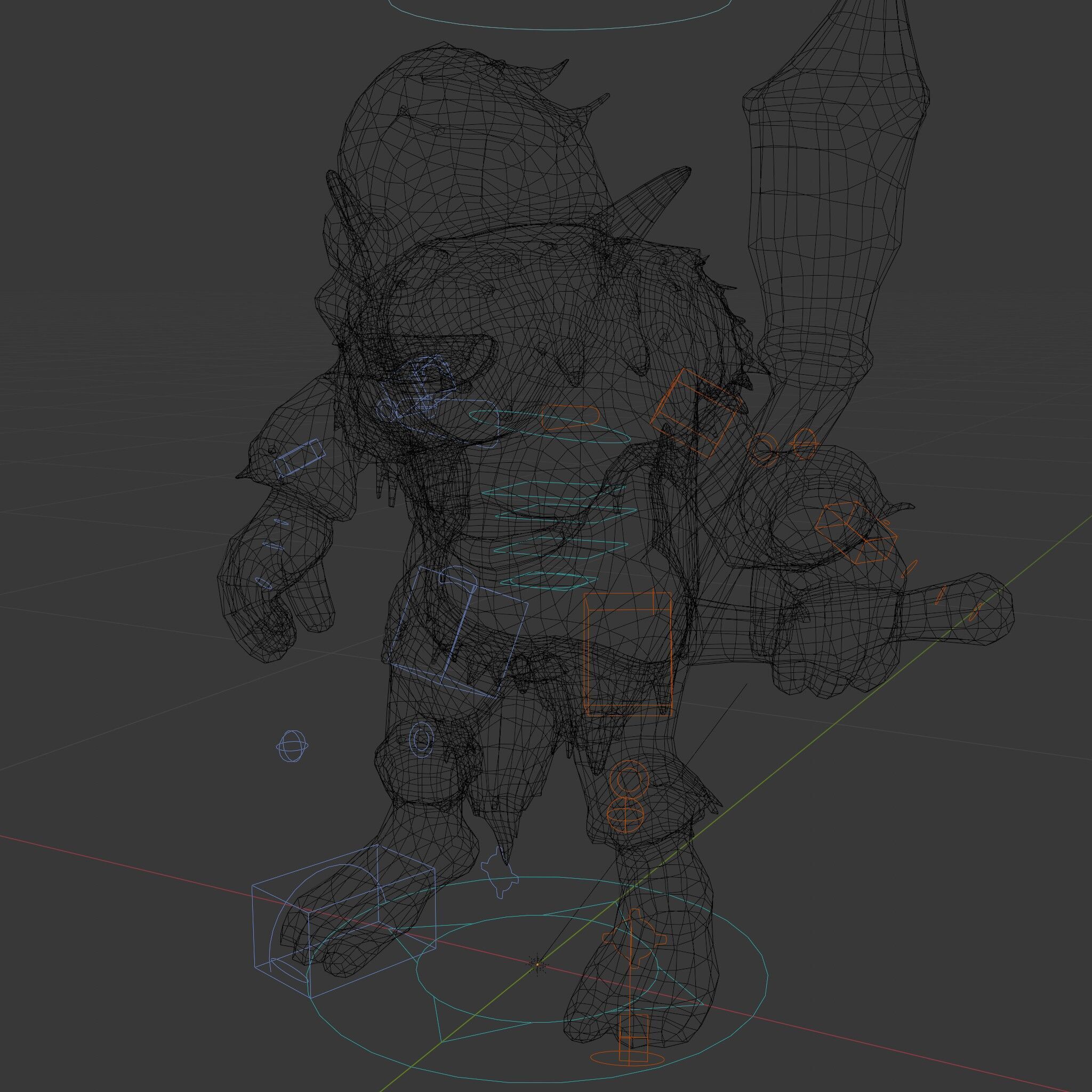 Goblin Warrior Character Model  Rigged and Animated Low-poly 3D model_6