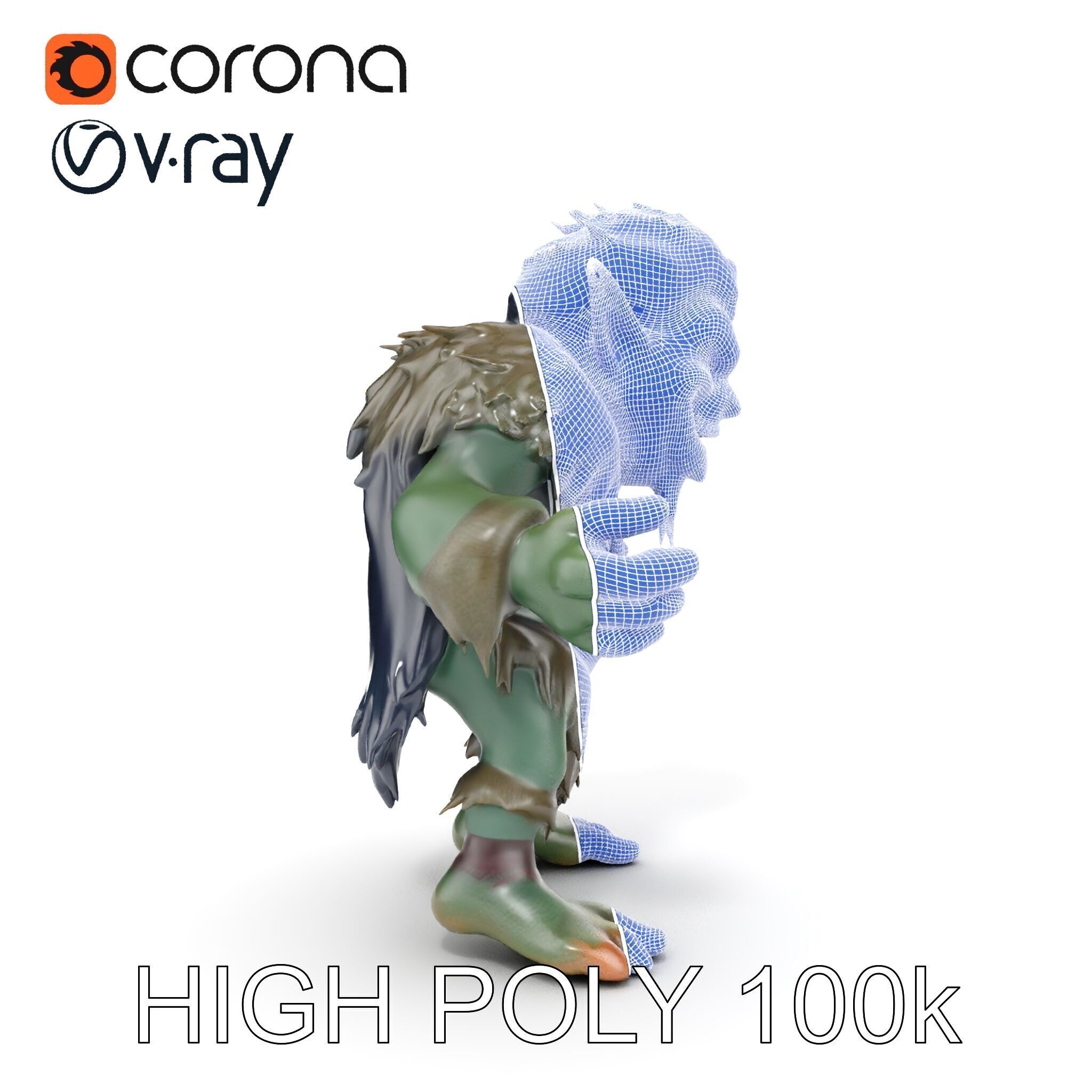 Goblin Warrior Character Model  Rigged and Animated Low-poly 3D model_32