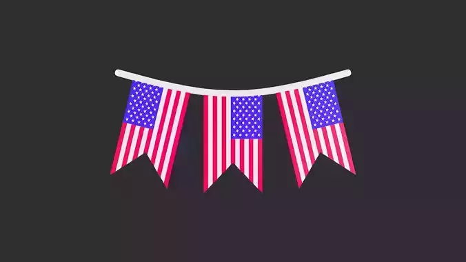 Cartoon USA Flag Bunting
