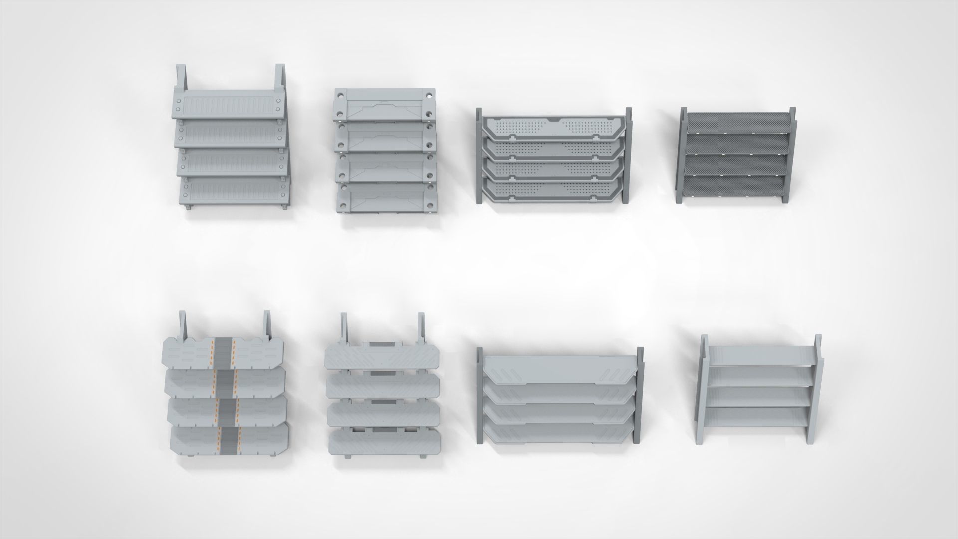 sci-fi stairs 3 3D model_2