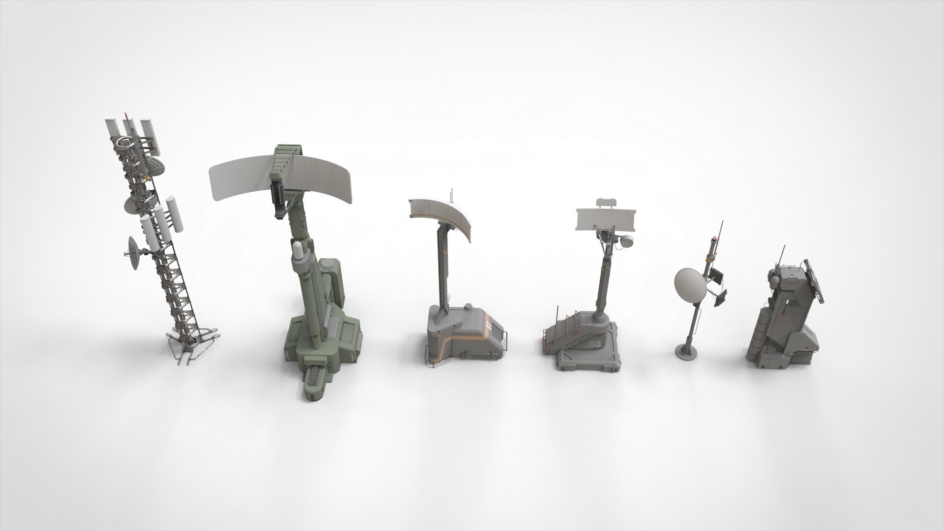 Sci fi antenna 13 3D model_2