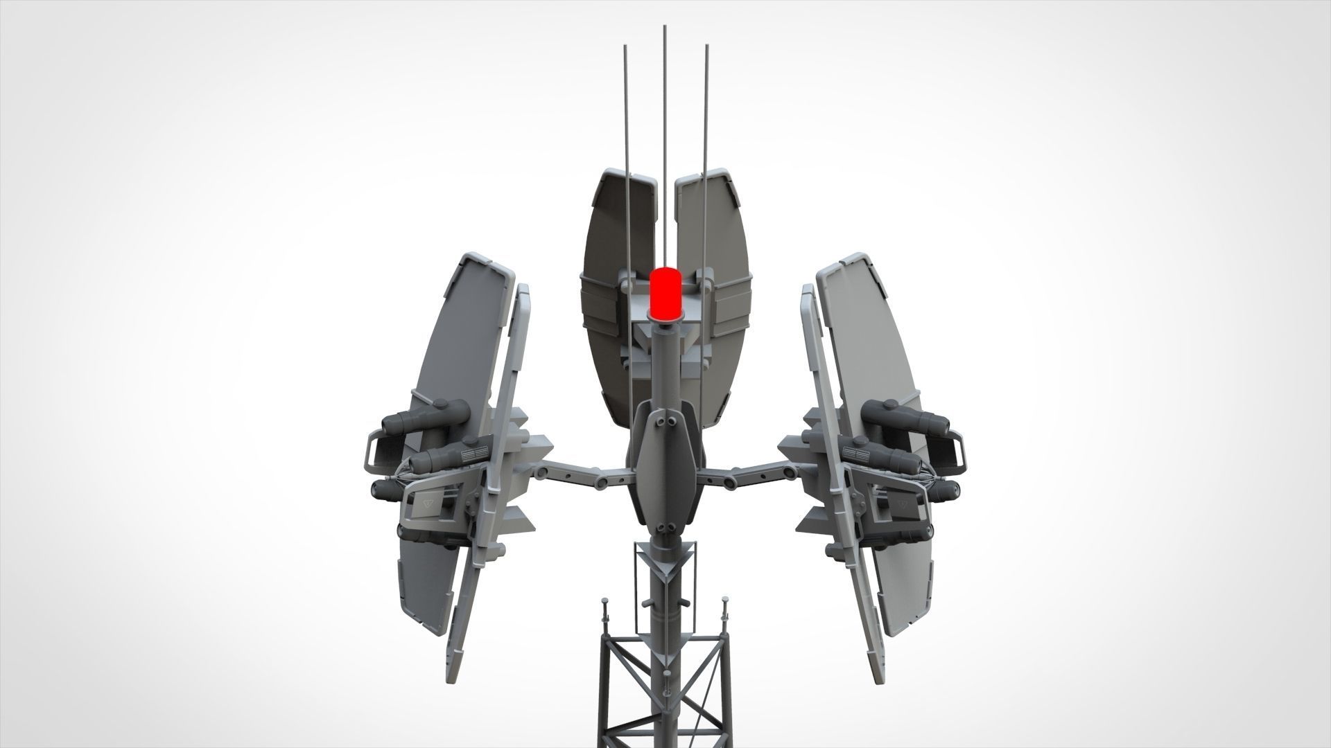 Sci fi antenna 14 3D model_2