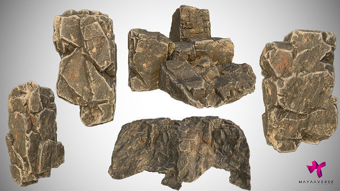 Cliff Stone Bundle  3D Model Collection