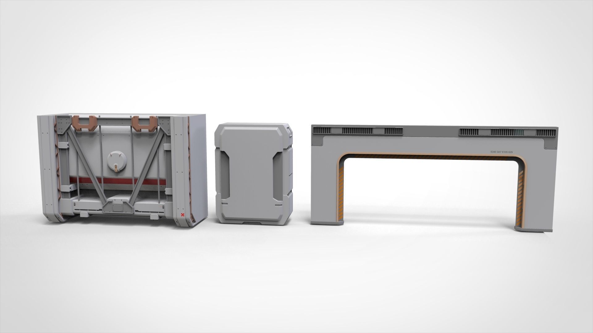 Sci-Fi architecture Elements collection 30 3D model_15