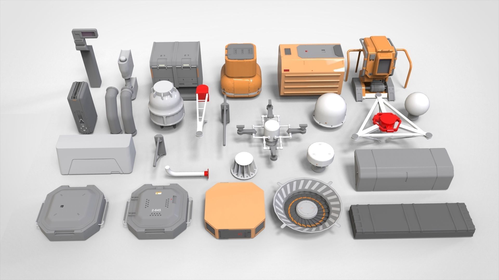 Sci-Fi architecture Elements collection 30 3D model_5