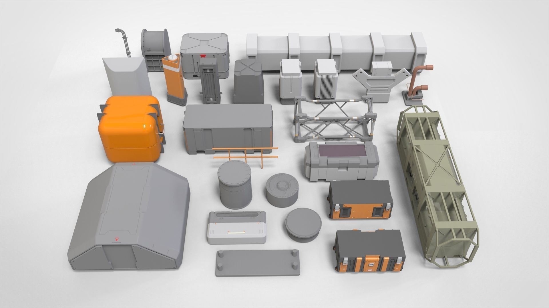 Sci-Fi architecture Elements collection 30 3D model_2