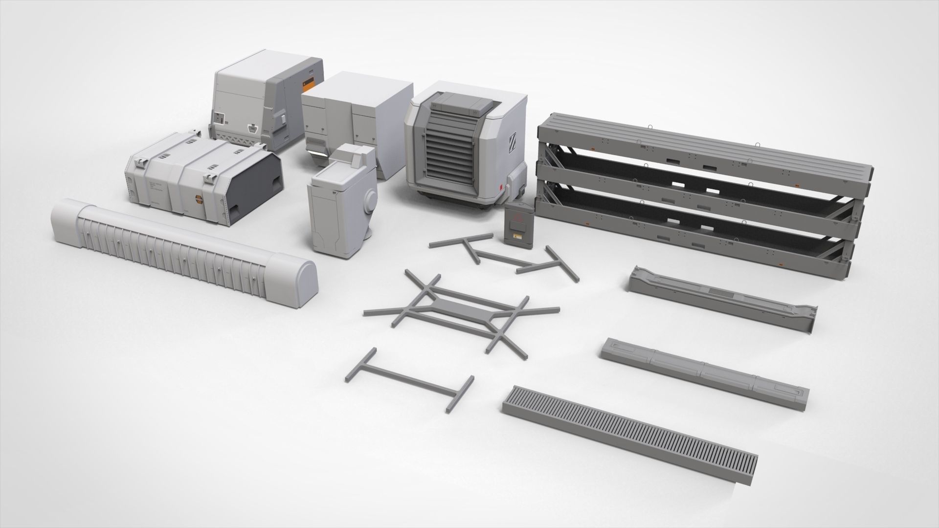 Sci-Fi architecture Elements collection 30 3D model_17