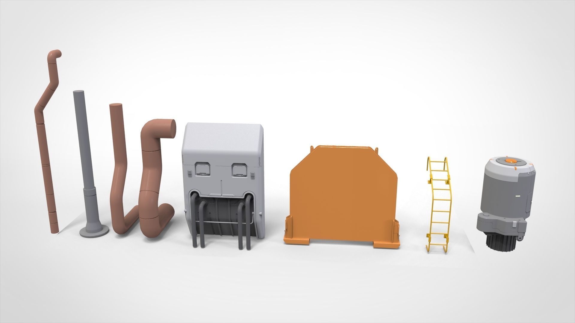 Sci-Fi architecture Elements collection 30 3D model_7