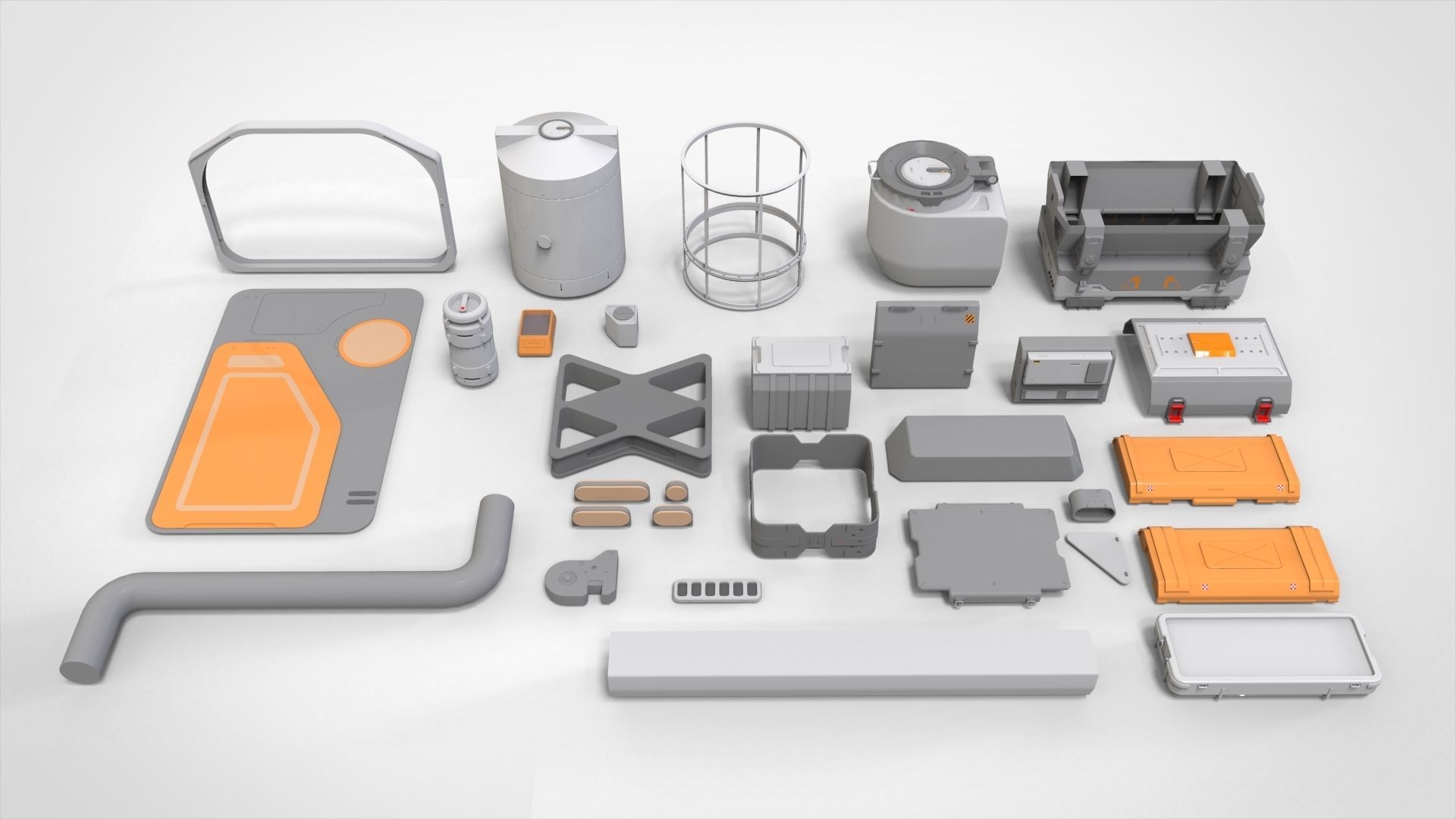 Sci-Fi architecture Elements collection 30 3D model_16