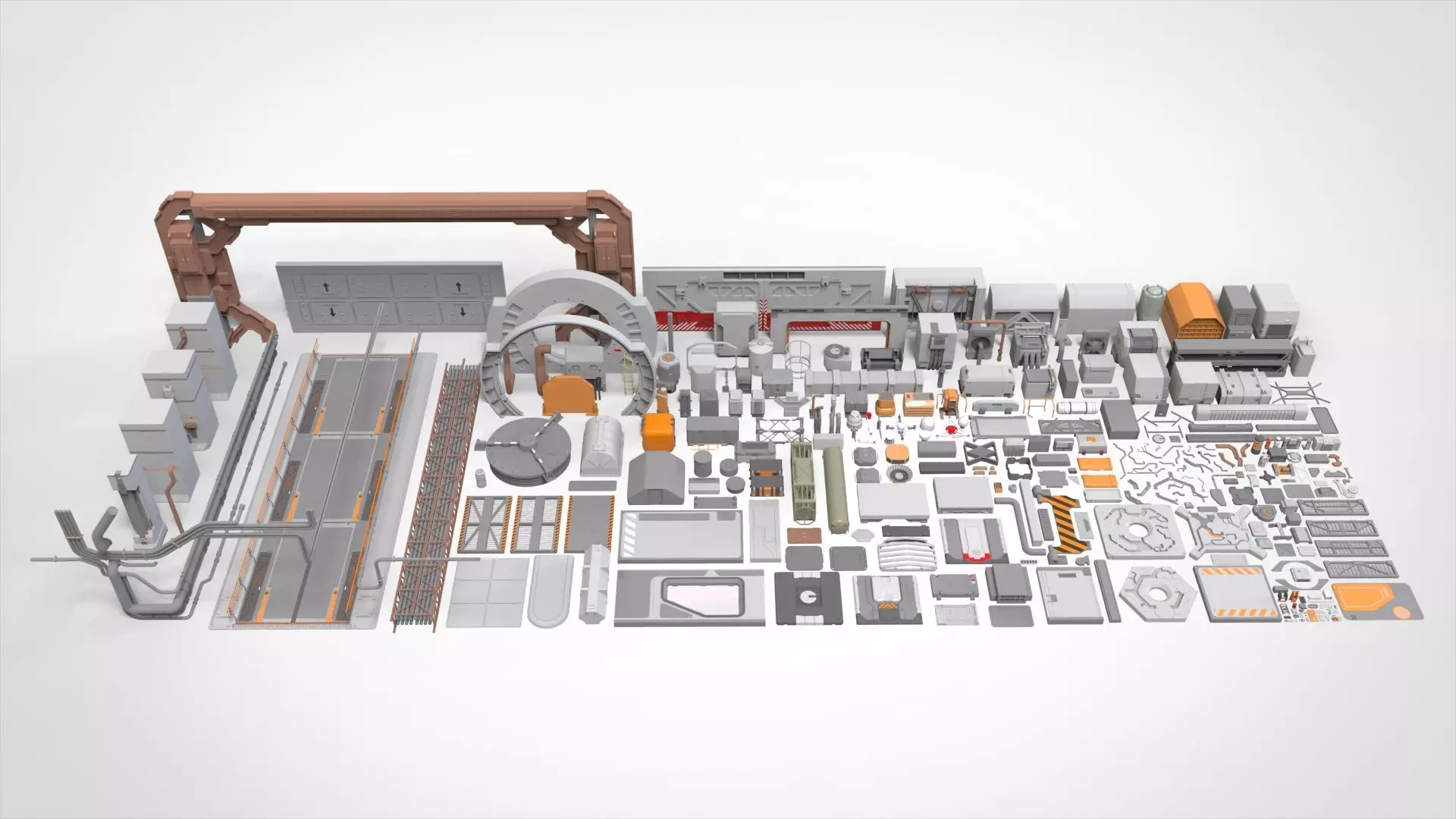 Sci-Fi architecture Elements collection 30 3D model_0