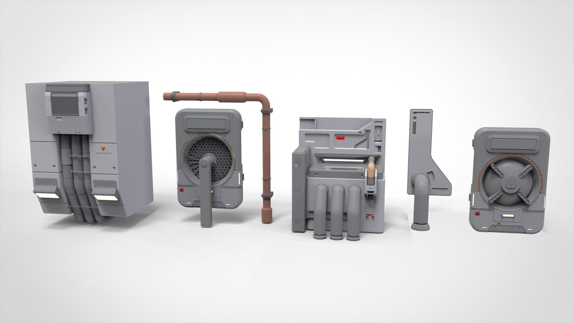 Sci-Fi architecture Elements collection 30 3D model_9