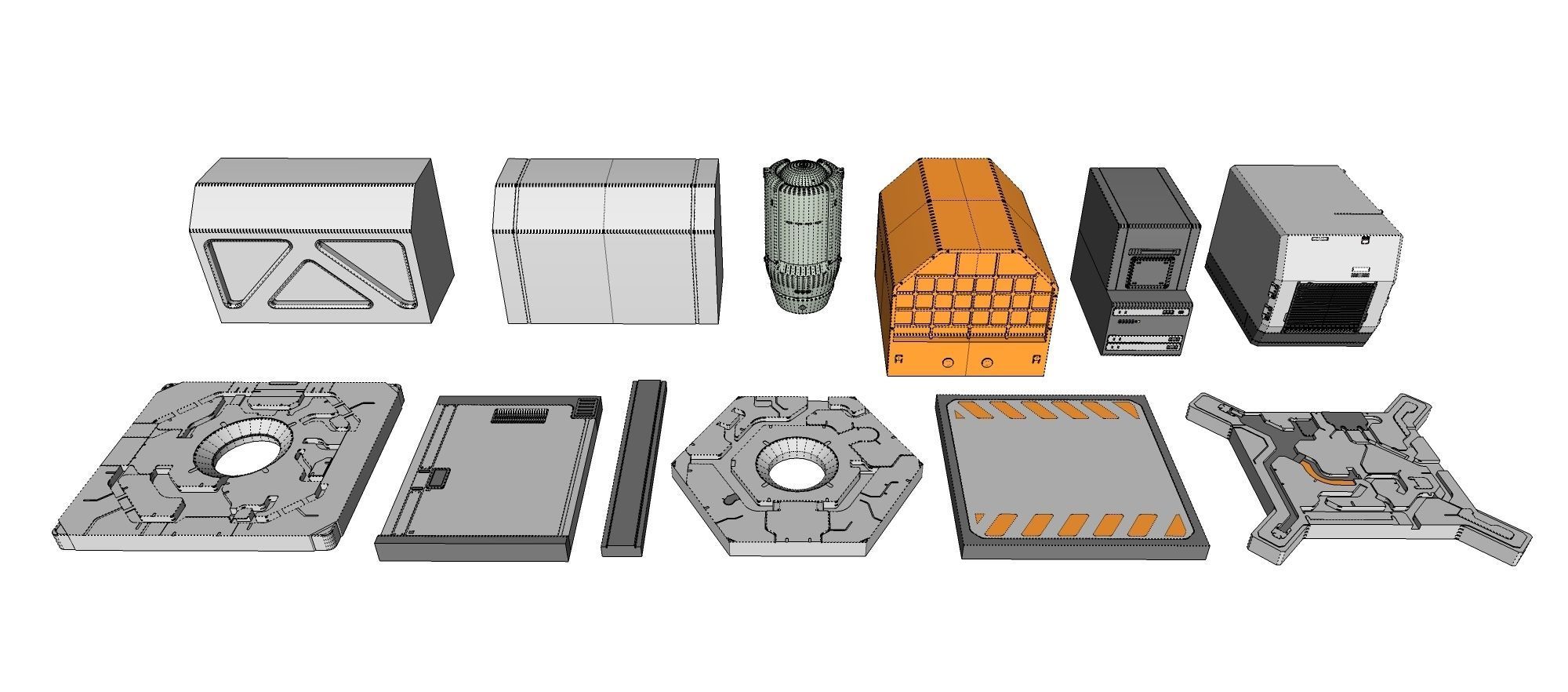 Sci-Fi architecture Elements collection 30 3D model_30