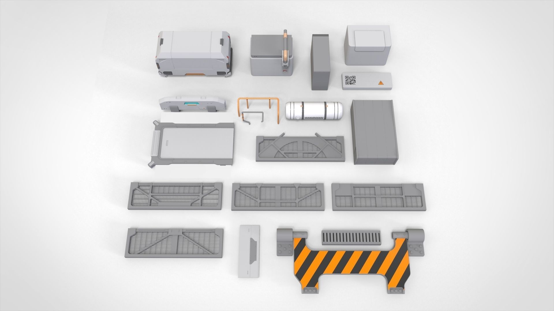 Sci-Fi architecture Elements collection 30 3D model_12