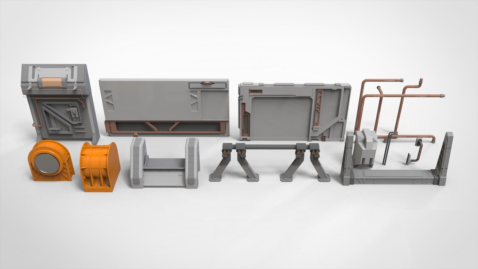 Sci-Fi architecture Elements collection 31 3D model_17