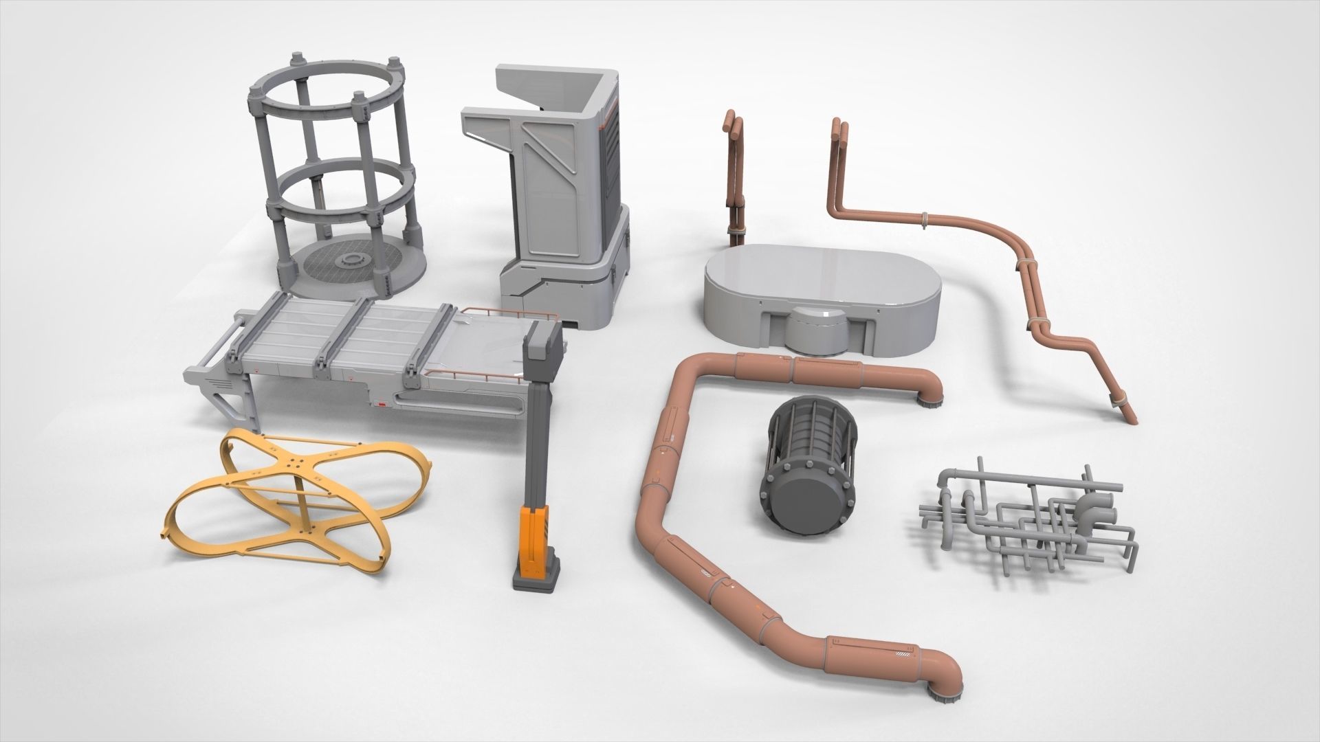 Sci-Fi architecture Elements collection 31 3D model_11